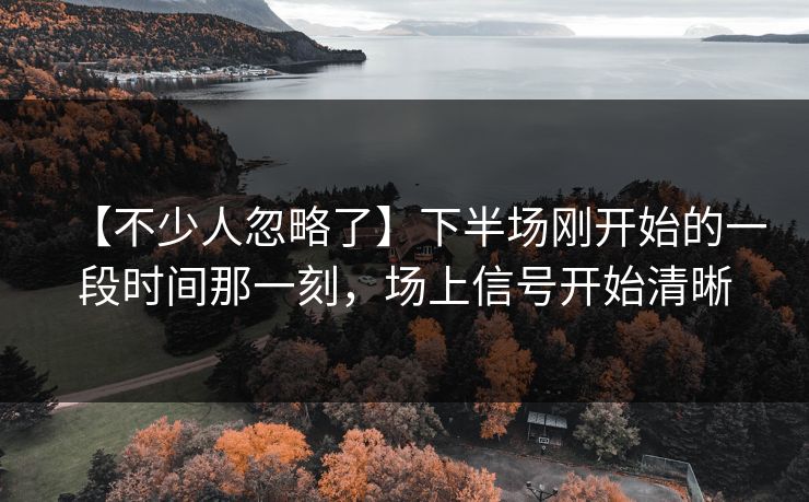 【不少人忽略了】下半场刚开始的一段时间那一刻,场上信号开始清晰